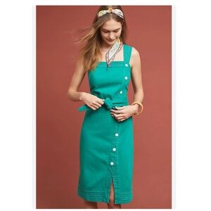 Anthropologie Green Midi Dress